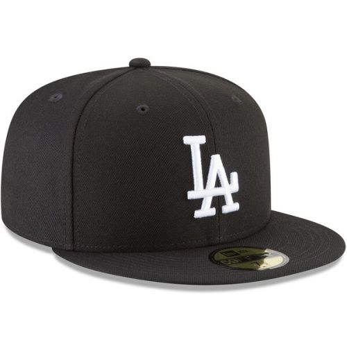  Men's Los Angeles Dodgers New Era Black Basic 59FIFTY Fitted Hat