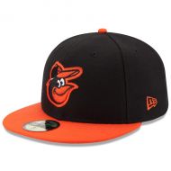Men's Baltimore Orioles New Era BlackOrange Road Authentic Collection On-Field 59FIFTY Fitted Hat