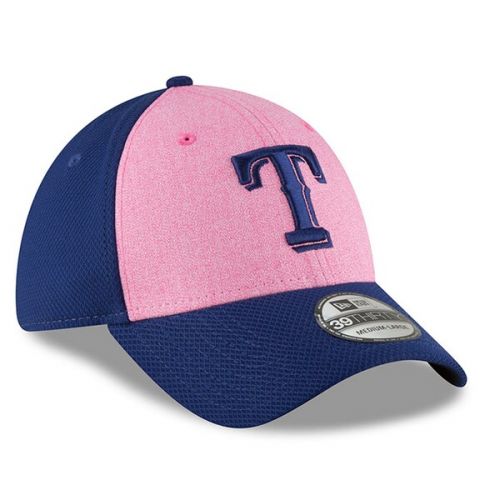  Men's Texas Rangers New Era Pink 2018 Mother's Day 39THIRTY Flex Hat
