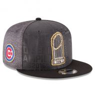 Men's Chicago Cubs New Era GraphiteBlack 2016 World Series Champions Official Parade Locker Room 9FIFTY Snapback Adjustable Hat