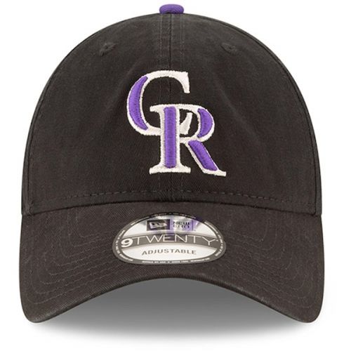  Men's Colorado Rockies New Era Black Game Replica Core Classic 9TWENTY Adjustable Hat