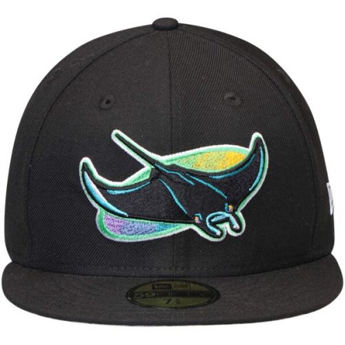  Men's Tampa Bay Rays New Era Black Cooperstown Collection Wool 59FIFTY Fitted Hat