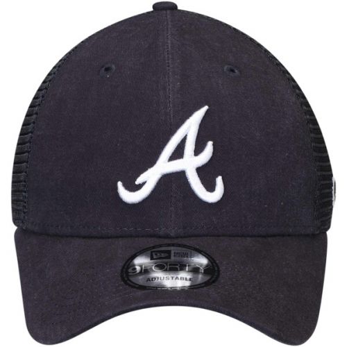  Men's Atlanta Braves New Era Navy Trucker 9FORTY Adjustable Snapback Hat
