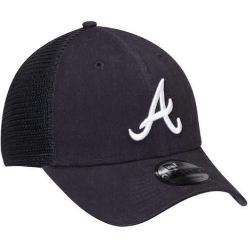  Men's Atlanta Braves New Era Navy Trucker 9FORTY Adjustable Snapback Hat