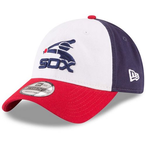  Men's Chicago White Sox New Era White Cooperstown Collection Core Classic Replica 9TWENTY Adjustable Hat