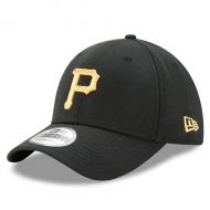 Men's Pittsburgh Pirates New Era Black MLB Team Classic Logo 39THIRTY Flex Hat