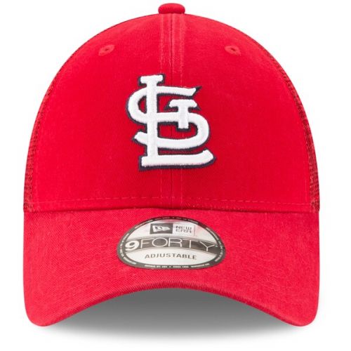  Men's St. Louis Cardinals New Era Red Trucker 9FORTY Adjustable Snapback Hat