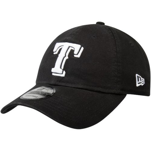  Men's Texas Rangers New Era Black Core Classic Twill 9TWENTY Adjustable Hat