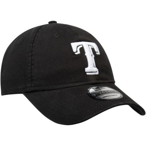  Men's Texas Rangers New Era Black Core Classic Twill 9TWENTY Adjustable Hat