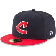 Men's Cleveland Indians New Era Navy Cooperstown Collection Wool 59FIFTY Fitted Hat