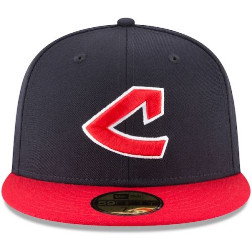  Men's Cleveland Indians New Era Navy Cooperstown Collection Wool 59FIFTY Fitted Hat