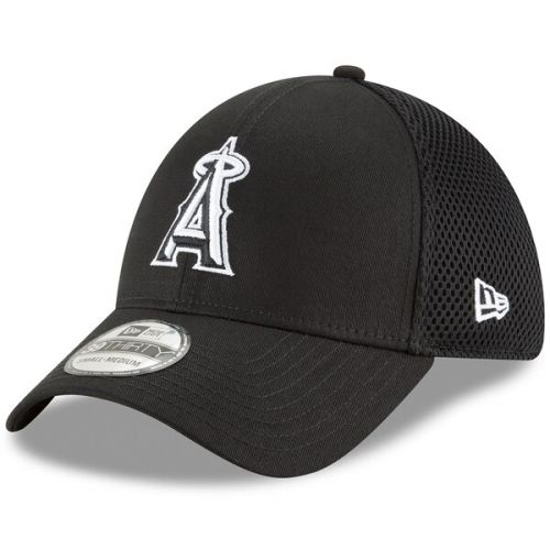  Men's Los Angeles Angels New Era Black Neo 39THIRTY Unstructured Flex Hat