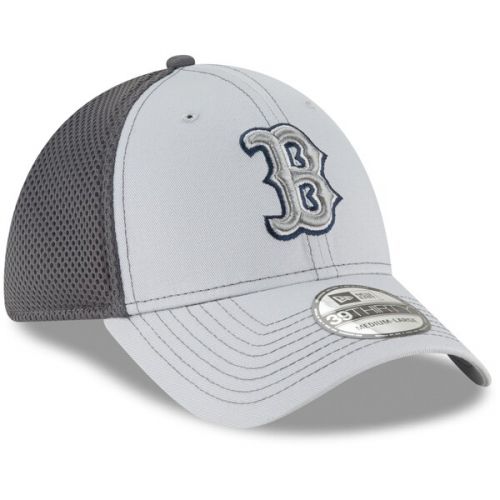  Men's Boston Red Sox New Era Gray Grayed Out Neo 39THIRTY Flex Hat