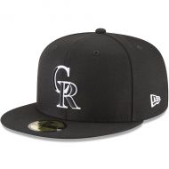 Men's Colorado Rockies New Era Black Basic 59FIFTY Fitted Hat