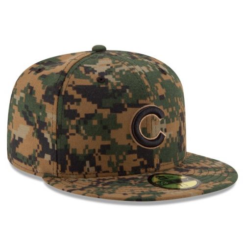  Men's Chicago Cubs New Era Digital Camo 2016 Memorial Day 59FIFTY Fitted Hat