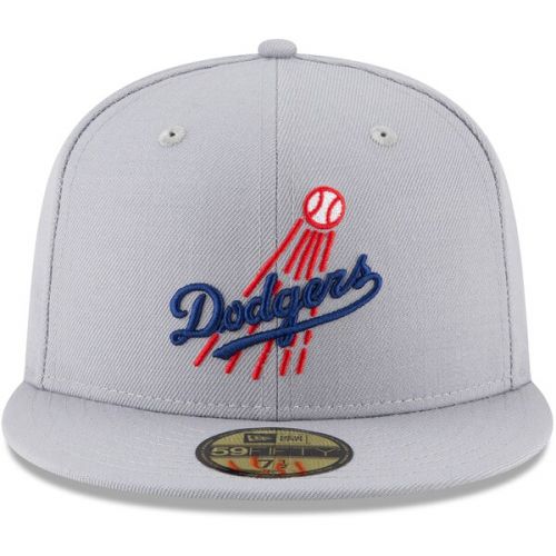  Men's Los Angeles Dodgers New Era Gray Cooperstown Collection Wool 59FIFTY Fitted Hat