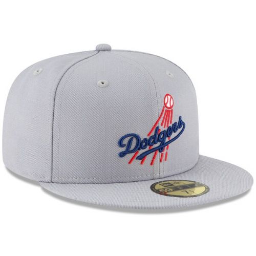  Men's Los Angeles Dodgers New Era Gray Cooperstown Collection Wool 59FIFTY Fitted Hat