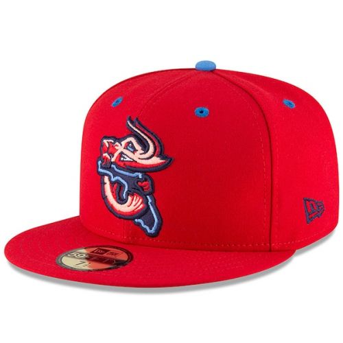  Men's Jacksonville Jumbo Shrimp New Era Red Alternate 1 Authentic Collection On-Field 59FIFTY Fitted Hat