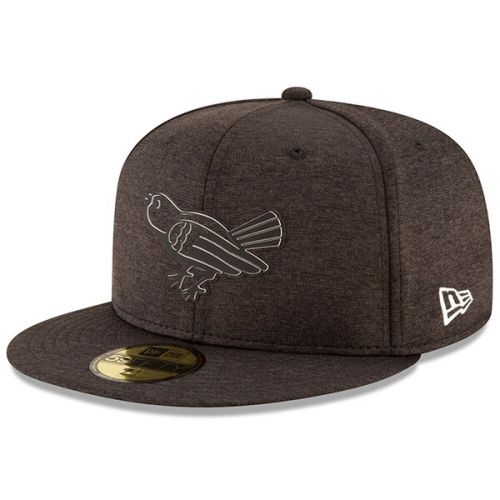  Men's Baltimore Orioles New Era Heather Black 2018 Clubhouse Collection 59FIFTY Fitted Hat