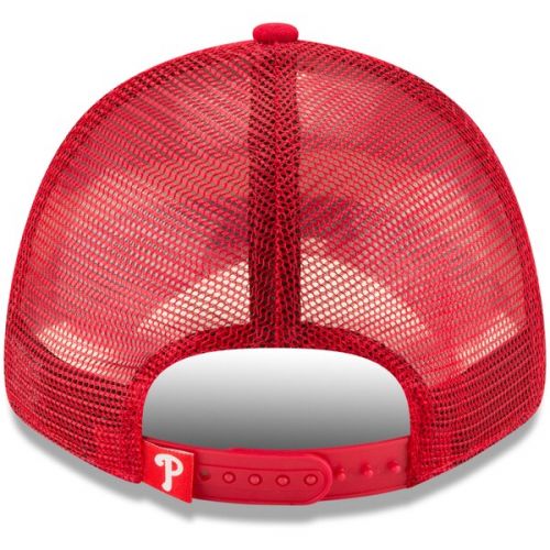  Men's Philadelphia Phillies New Era Red Trucker 9FORTY Adjustable Snapback Hat