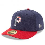 Men's Pittsburgh Pirates New Era Heathered NavyHeathered Red 2017 Stars & Stripes Low Profile 59FIFTY Fitted Hat