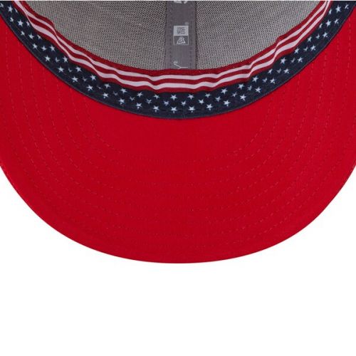  Men's Pittsburgh Pirates New Era Heathered NavyHeathered Red 2017 Stars & Stripes Low Profile 59FIFTY Fitted Hat