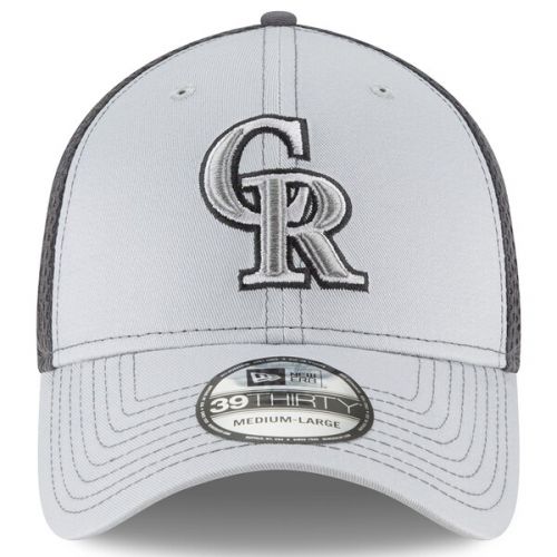  Men's Colorado Rockies New Era Gray Grayed Out Neo 39THIRTY Flex Hat