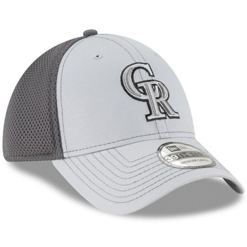  Men's Colorado Rockies New Era Gray Grayed Out Neo 39THIRTY Flex Hat