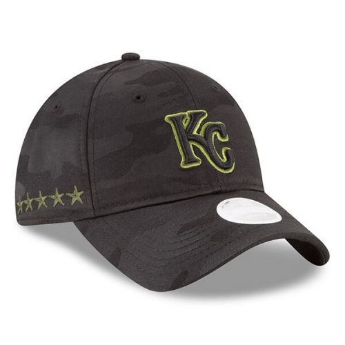  Women's Kansas City Royals New Era Black 2018 Memorial Day 9TWENTY Adjustable Hat