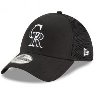 Men's Colorado Rockies New Era Black Neo 39THIRTY Unstructured Flex Hat