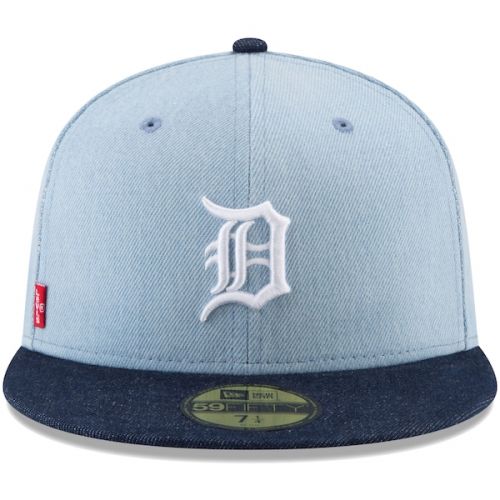  Men's Detroit Tigers New Era DenimNavy Levi's Two-Tone 59FIFTY Fitted Hat