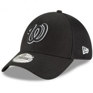 Men's Washington Nationals New Era Black Neo 39THIRTY Unstructured Flex Hat