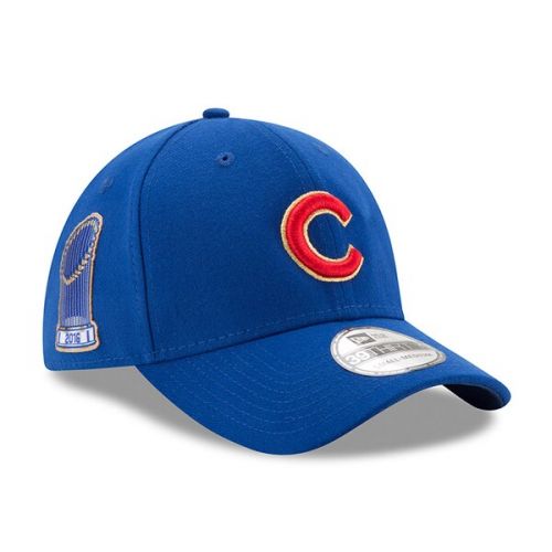  Men's Chicago Cubs New Era Royal 2017 Gold Program World Series Champions Commemorative 39THIRTY Flex Hat