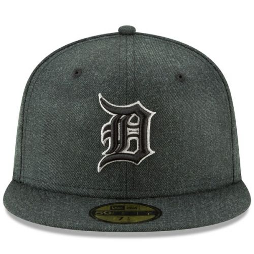  Men's Detroit Tigers New Era Heathered Black Bold 59FIFTY Fitted Hat