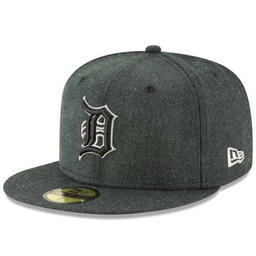  Men's Detroit Tigers New Era Heathered Black Bold 59FIFTY Fitted Hat