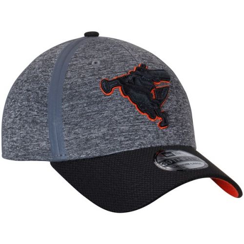  Men's Baltimore Orioles New Era Heathered GrayBlack Clubhouse 39THIRTY Flex Hat