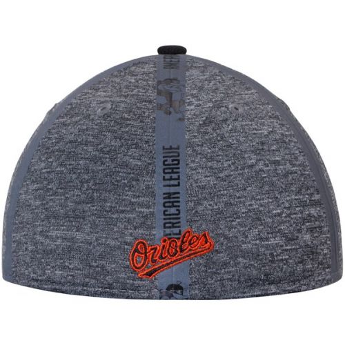  Men's Baltimore Orioles New Era Heathered GrayBlack Clubhouse 39THIRTY Flex Hat