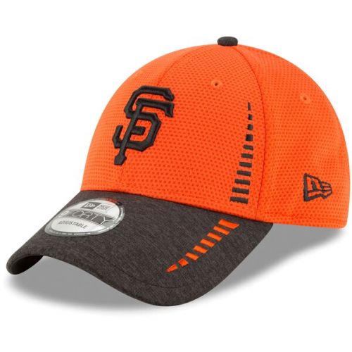  Men's San Francisco Giants New Era OrangeHeathered Black Speed Tech 9FORTY Adjustable Hat