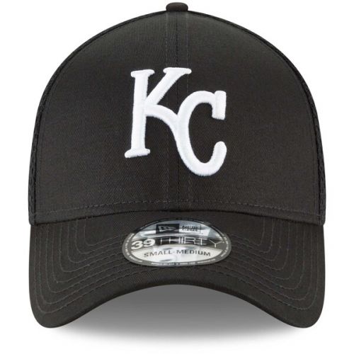  Men's Kansas City Royals New Era Black Neo 39THIRTY Unstructured Flex Hat