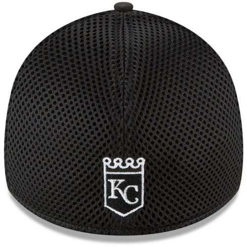  Men's Kansas City Royals New Era Black Neo 39THIRTY Unstructured Flex Hat