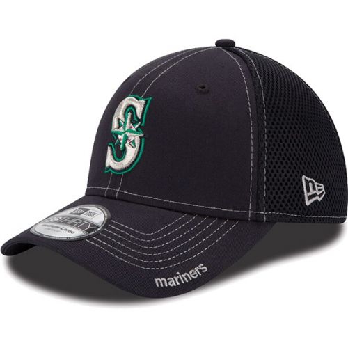  Men's Seattle Mariners New Era Navy Neo 39THIRTY Flex Hat