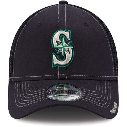  Men's Seattle Mariners New Era Navy Neo 39THIRTY Flex Hat