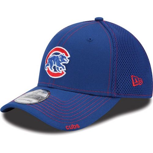  Men's Chicago Cubs New Era Royal BlueRed Mascot Neo 39THIRTY Flex Hat