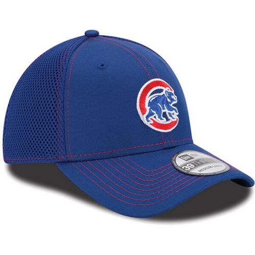  Men's Chicago Cubs New Era Royal BlueRed Mascot Neo 39THIRTY Flex Hat