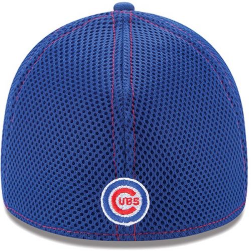  Men's Chicago Cubs New Era Royal BlueRed Mascot Neo 39THIRTY Flex Hat