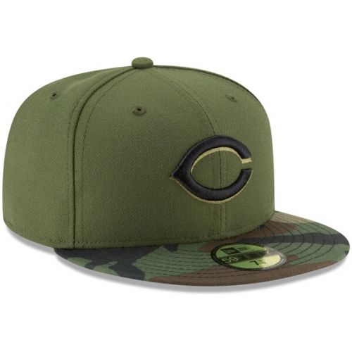  Men's Cincinnati Reds New Era Olive Alternate 2 Authentic Collection On-Field 59FIFTY Fitted Hat