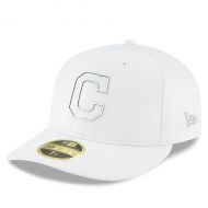 Men's Cleveland Indians New Era White 2018 Clubhouse Collection Low Profile 59FIFTY Fitted Hat