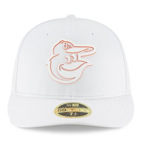  Mens Baltimore Orioles New Era White 2018 Clubhouse Collection Low Profile 59FIFTY Fitted Hat