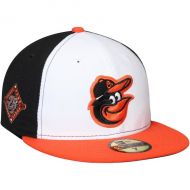 Men's Baltimore Orioles New Era WhiteOrange 25th Anniversary Turn Back the Clock 59FIFTY Fitted Hat