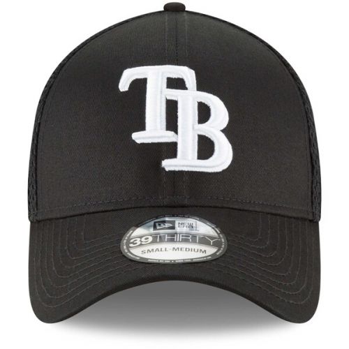  Men's Tampa Bay Rays New Era Black Neo 39THIRTY Unstructured Flex Hat